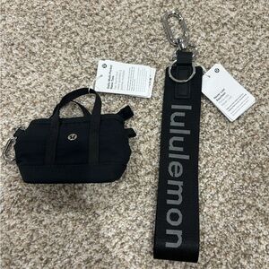 Lululemon BlacK Never Lost Keychain and Daily Multi-Pocket Nano Tote